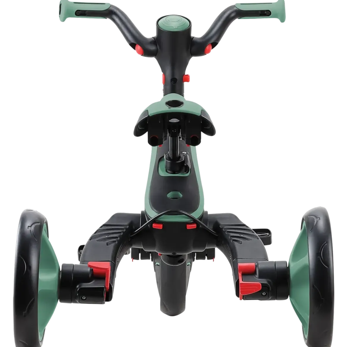 Triciclo Pieghevole 4 in 1 per Bambini Verde Oliva con Ruote EVA