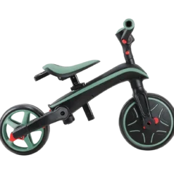 Triciclo Pieghevole 4 in 1 per Bambini Verde Oliva con Ruote EVA