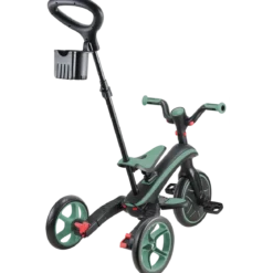 Triciclo Pieghevole 4 in 1 per Bambini Verde Oliva con Ruote EVA