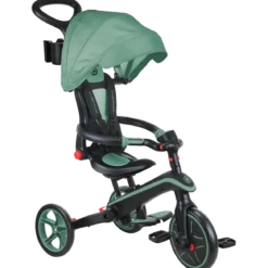 Triciclo Pieghevole 4 in 1 per Bambini Verde Oliva con Ruote EVA