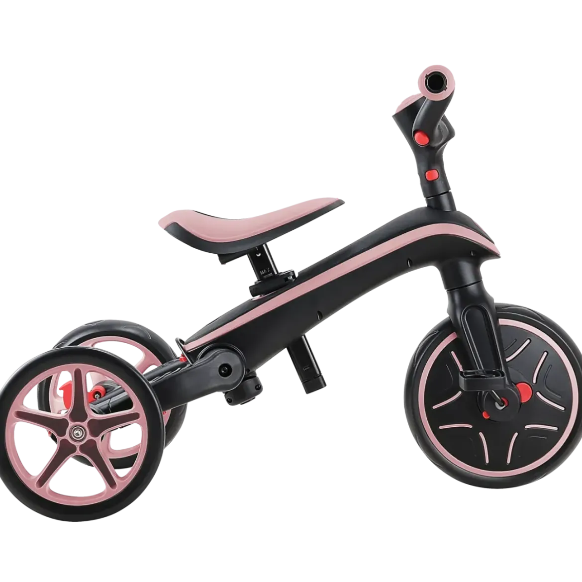 Triciclo Pieghevole 4 in 1 per Bambini Rosa Pastello con Ruote EVA