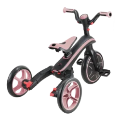 Triciclo Pieghevole 4 in 1 per Bambini Rosa Pastello con Ruote EVA