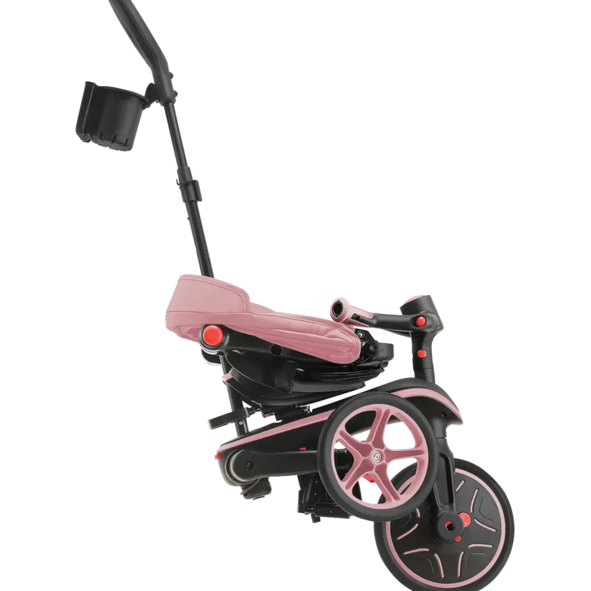 Triciclo Pieghevole 4 in 1 per Bambini Rosa Pastello con Ruote EVA