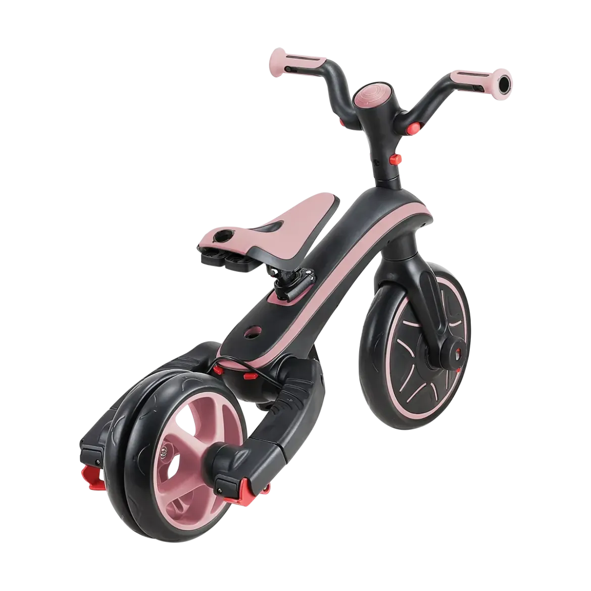 Triciclo Pieghevole 4 in 1 per Bambini Rosa Pastello con Ruote EVA
