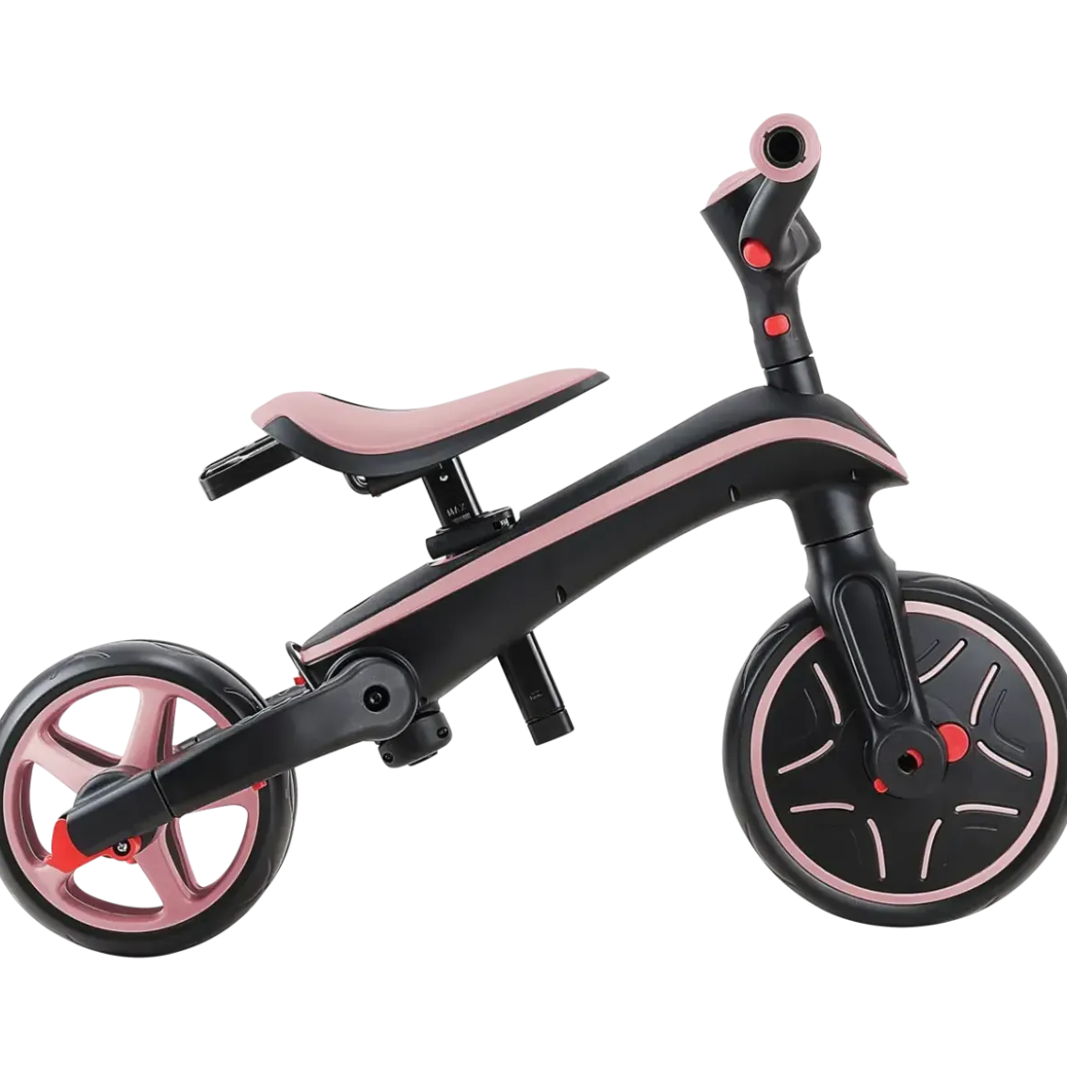 Triciclo Pieghevole 4 in 1 per Bambini Rosa Pastello con Ruote EVA