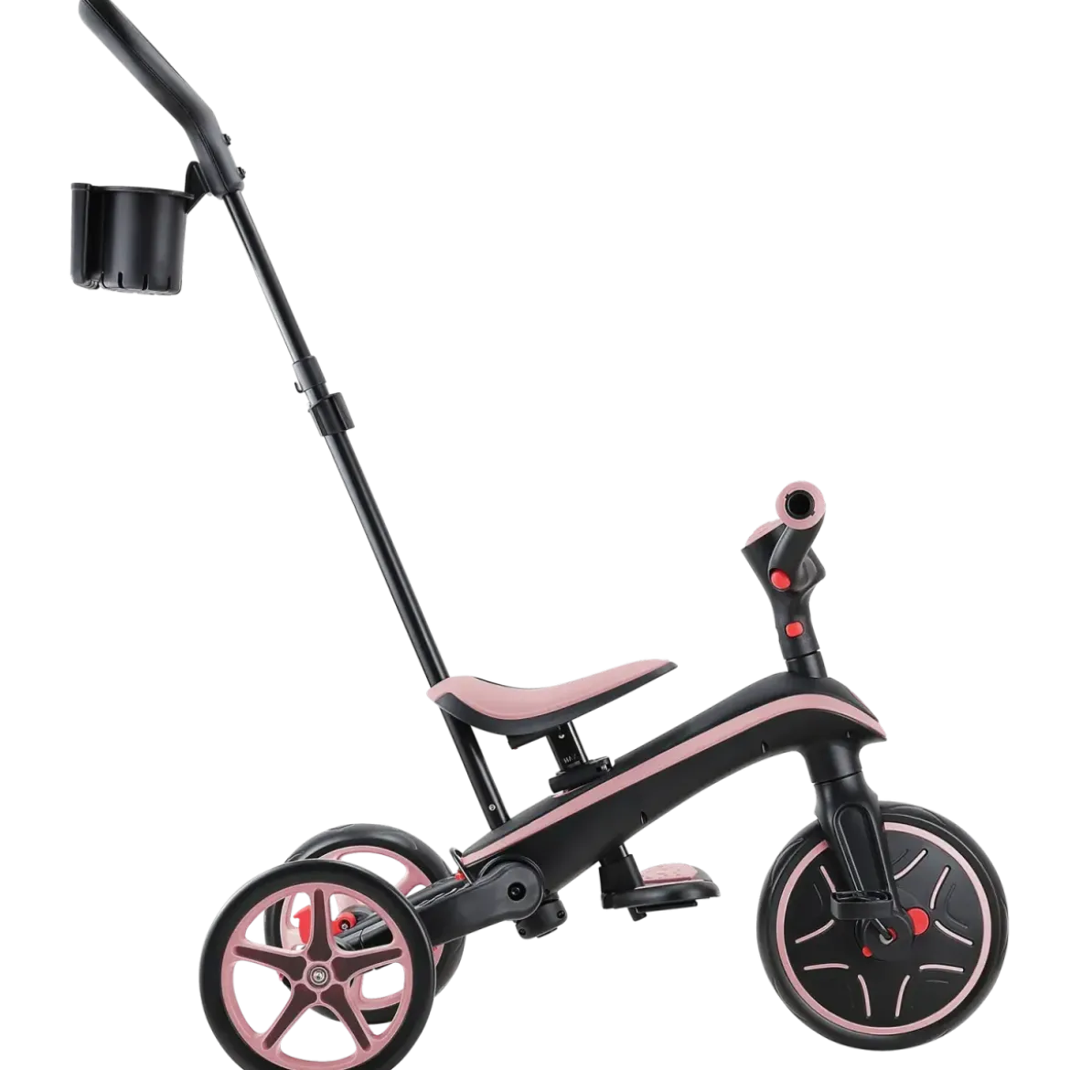 Triciclo Pieghevole 4 in 1 per Bambini Rosa Pastello con Ruote EVA