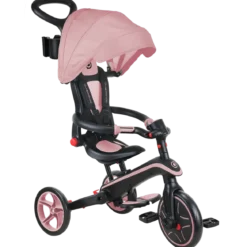 Triciclo Pieghevole 4 in 1 per Bambini Rosa Pastello con Ruote EVA