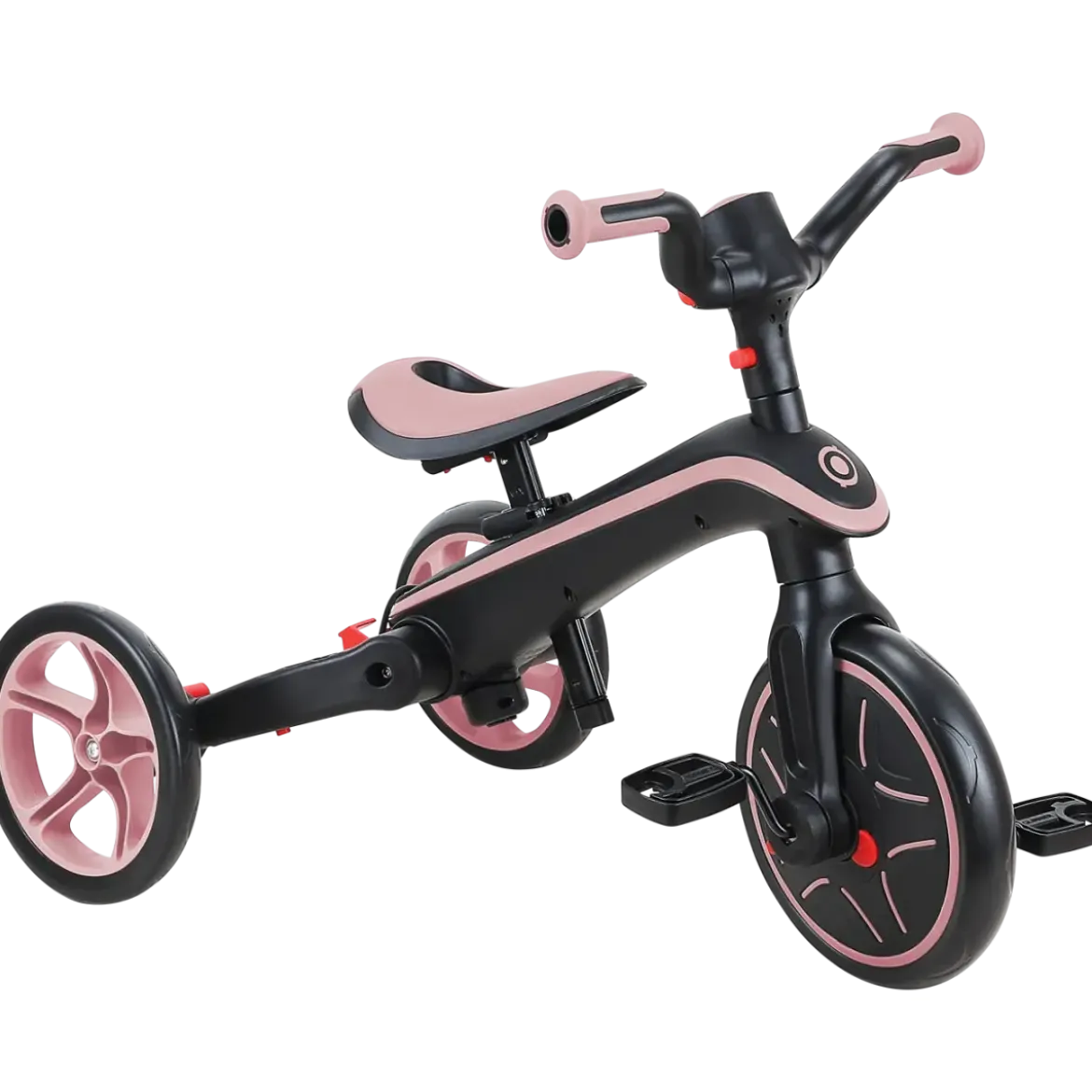Triciclo Pieghevole 4 in 1 per Bambini Rosa Pastello con Ruote EVA