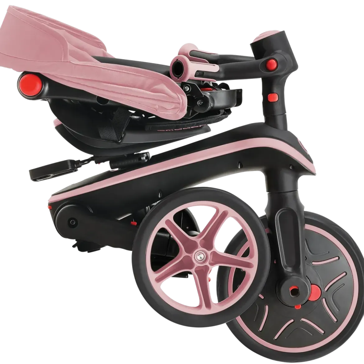 Triciclo Pieghevole 4 in 1 per Bambini Rosa Pastello con Ruote EVA