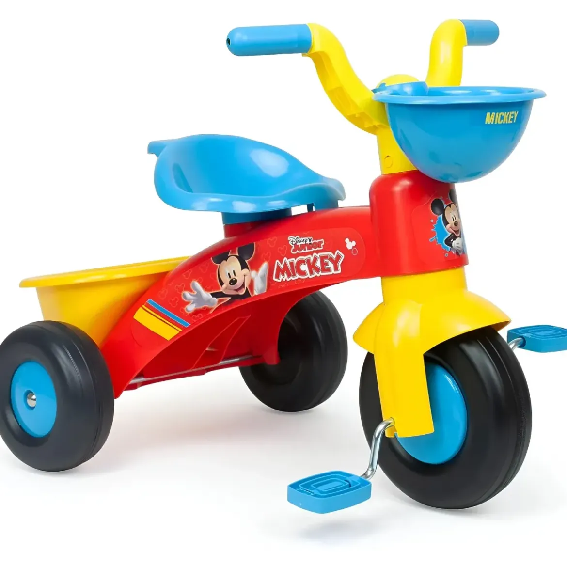 Triciclo Primi Passi per Bambini Topolino Disney 3 Ruote 2 Cestini