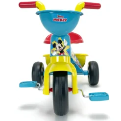 Triciclo Primi Passi per Bambini Topolino Disney 3 Ruote 2 Cestini