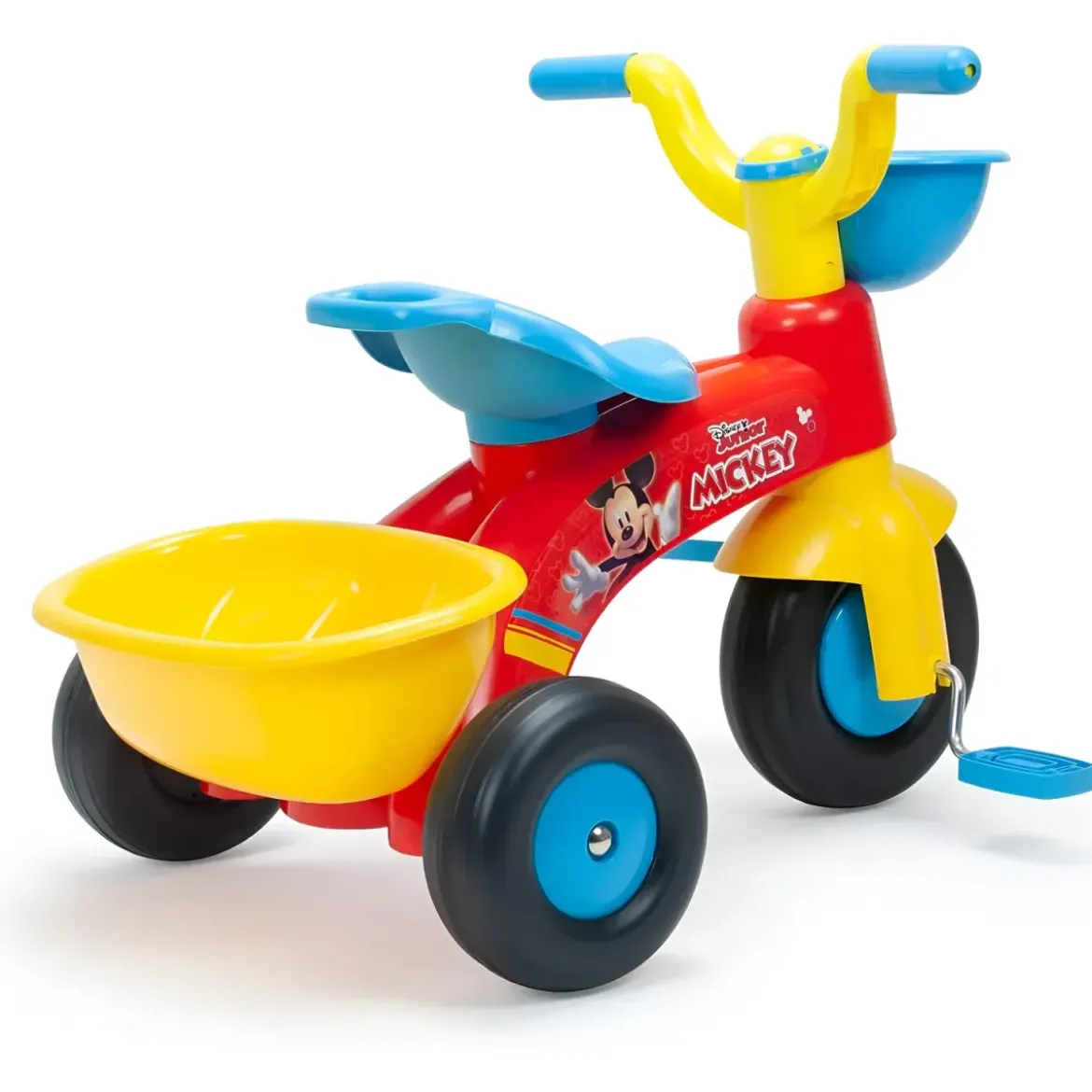 Triciclo Primi Passi per Bambini Topolino Disney 3 Ruote 2 Cestini