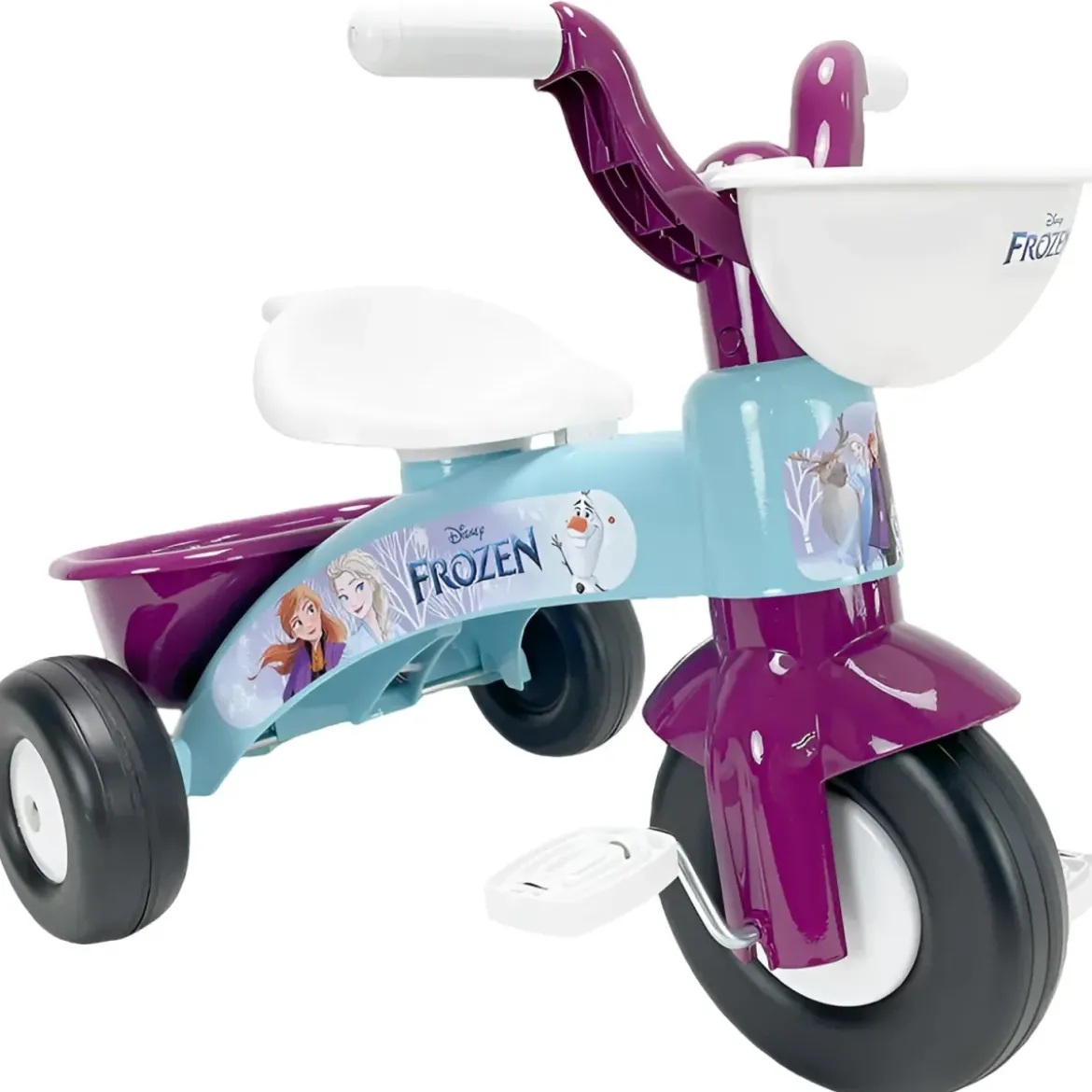 Triciclo Primi Passi per Bambini Frozen Disney 3 Ruote 2 Cestini