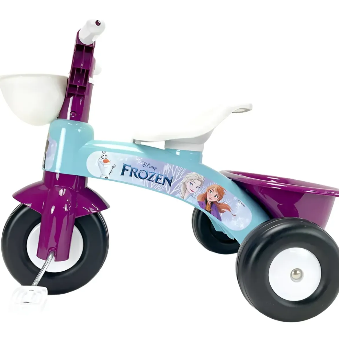 Triciclo Primi Passi per Bambini Frozen Disney 3 Ruote 2 Cestini