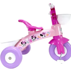 Triciclo Primi Passi per Bambini Minnie Disney 3 Ruote 2 Cestini