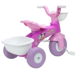 Triciclo Primi Passi per Bambini Minnie Disney 3 Ruote 2 Cestini
