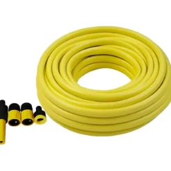 Tubo per Irrigazione PVC 15 m 1/2" Giallo Accessori Inclusi e 3 Strati