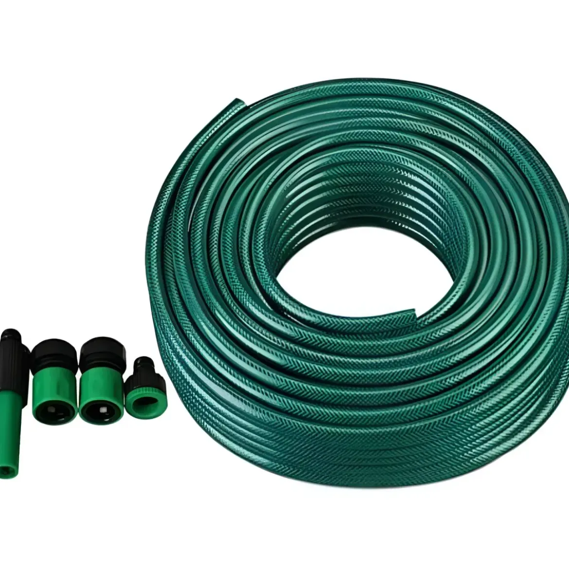 Tubo per Irrigazione PVC 40 m 1/2" Verde con Accessori Inclusi