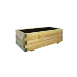 Vaso Fioriera in Legno 120x40 Rettangolare Cassetta Balcone Giardino Portavaso