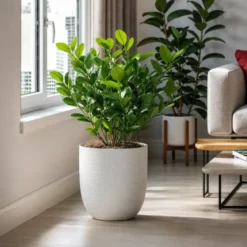 Vaso in Resina Bianco 35x34 Resistente Raggi UV Materiale Riciclabile