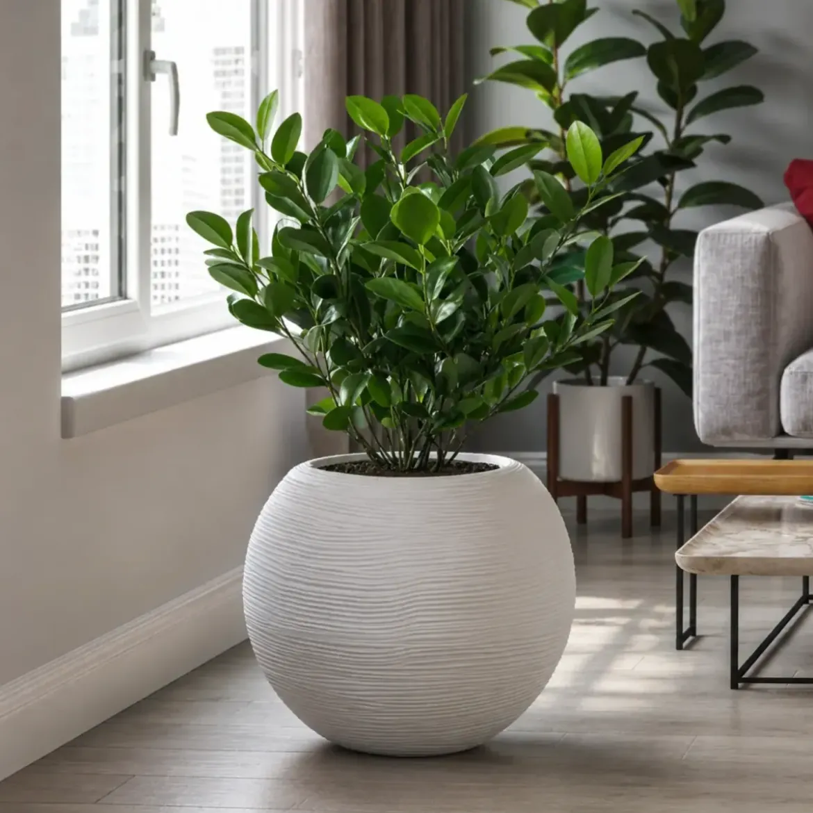 Vaso in Resina Bianco 40x33 Rotazionale da Interno Esterno Atossico