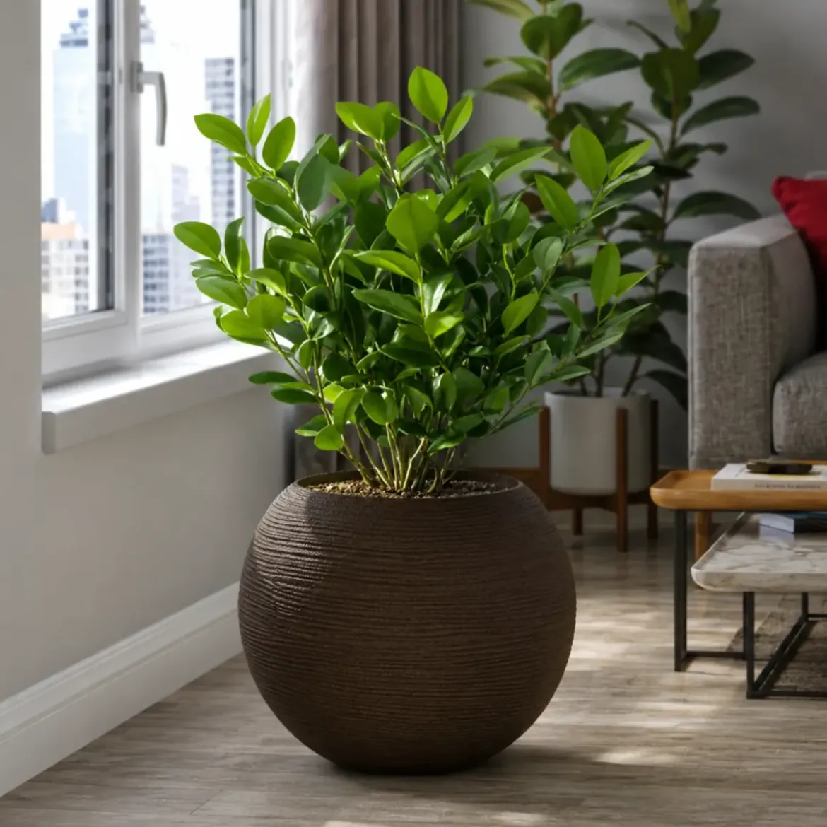 Vaso in Resina Marrone 40x33 Rotazionale da Interno Esterno Atossico