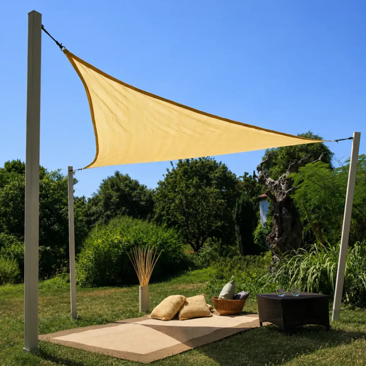 Vela Ombreggiante Triangolare Beige 360x360x360cm in HDPE Esterno