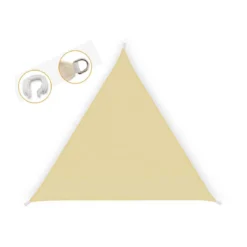 Vela Ombreggiante 5x5 Beige Triangolare Telo da Giardino Esterno Tenda Parasole
