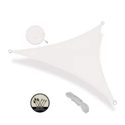 Vela Ombreggiante 5x5 Beige Triangolare Telo da Giardino Esterno Tenda Parasole