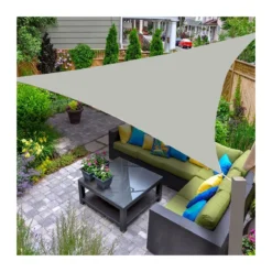 Vela Ombreggiante 5x5 Grigia Triangolare Tenda Parasole da Giardino Impermeabile
