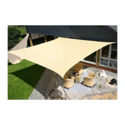 Vela Ombreggiante 3x3 mt Beige Quadrata Telo da Giardino Esterno Tenda Parasole