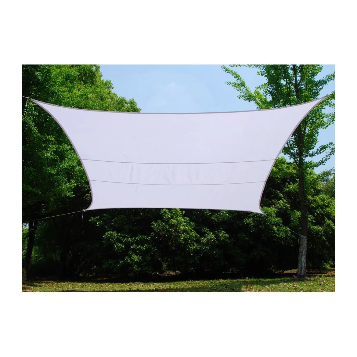 Vela Quadrata 5x5 Bianca con Anelli Telo Ombreggiante da Giardino Tenda Parasole