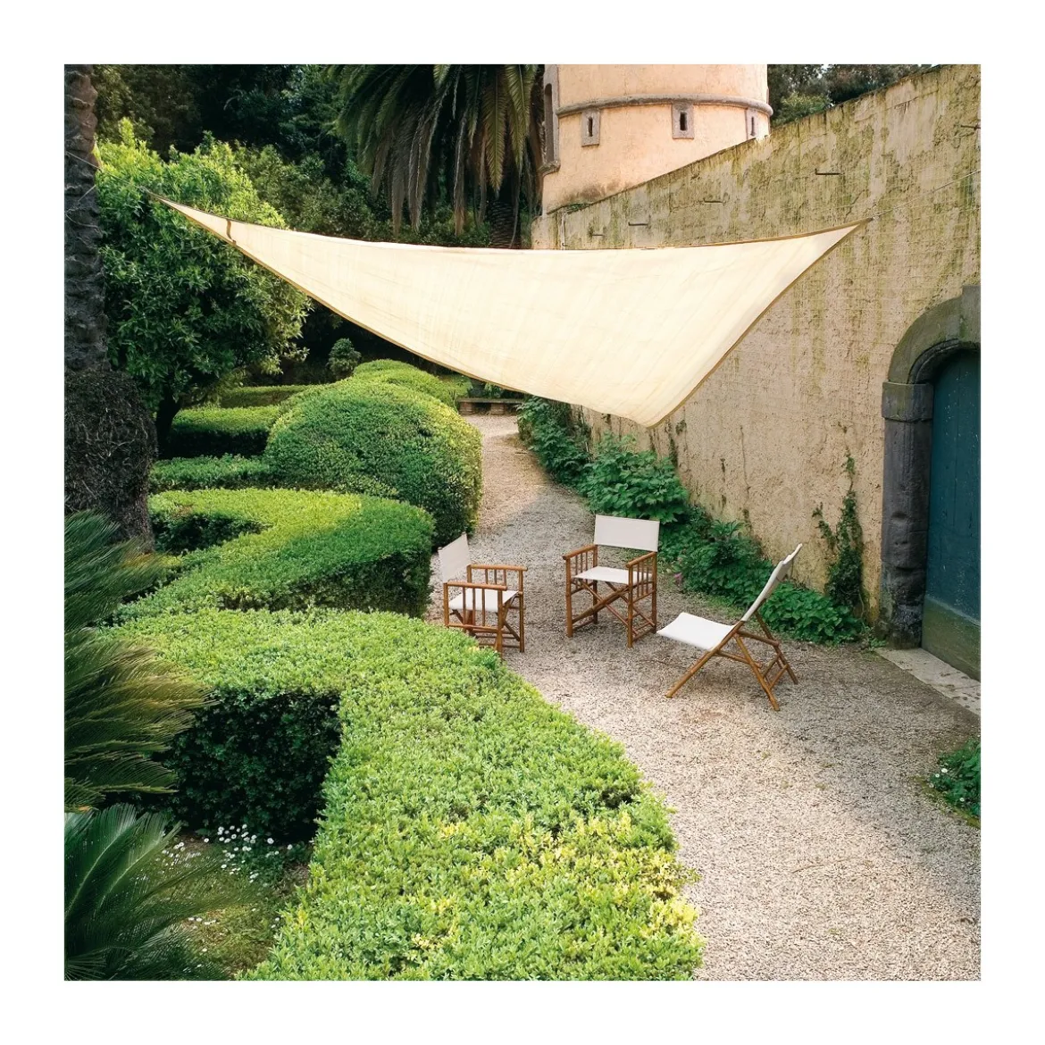 Vela Telo Ombreggiante 5x5 Triangolare Giardino Ombra Sole Tenda Parasole in PVC