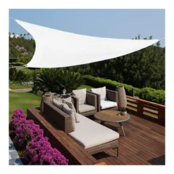 Vela Triangolare 5x5 m Bianco Idrorepellente Ombreggiante da Esterno