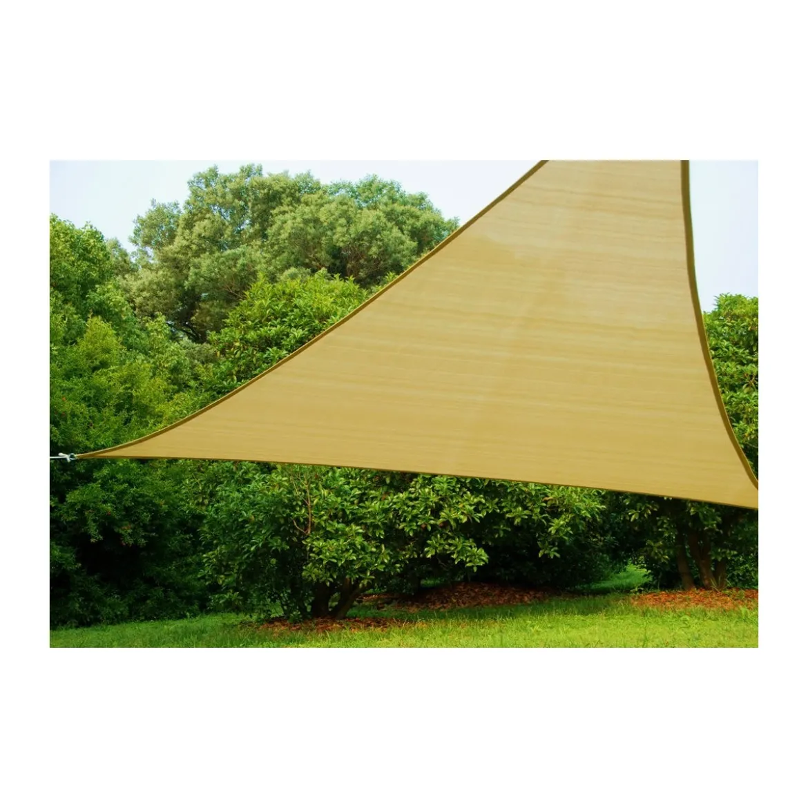 Vela 5x5 Triangolare Telo Ombreggiante Ecru Giardino Ombra Tenda Parasole