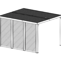 3 Veneziane in Alluminio Effetto Legno Pergola Bioclimatica Lato 3,6 m