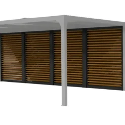 3 Veneziane in Alluminio Effetto Legno Pergola Bioclimatica Lato 3,6 m
