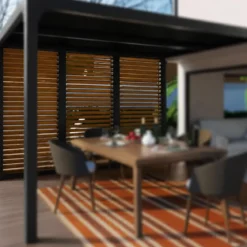 3 Veneziane in Alluminio Effetto Legno Pergola Bioclimatica Lato 3,6 m