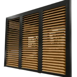 3 Veneziane in Alluminio Effetto Legno Pergola Bioclimatica Lato 3,6 m