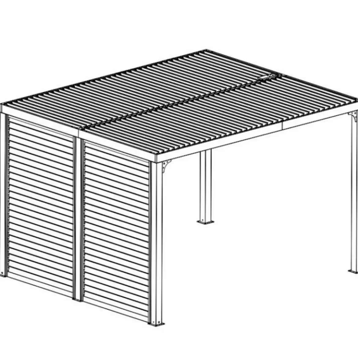 Veneziane in Alluminio 2 Pannelli per Pergola Bioclimatica Lato 3 m