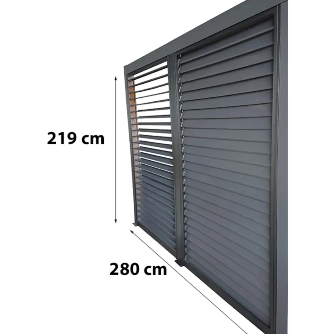 Veneziane in Alluminio 2 Pannelli per Pergola Bioclimatica Lato 3 m