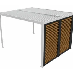 Veneziane 2 Pannelli Effetto Legno per Pergola Bioclimatica Lato 3 m