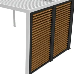 Veneziane 2 Pannelli Effetto Legno per Pergola Bioclimatica Lato 3 m
