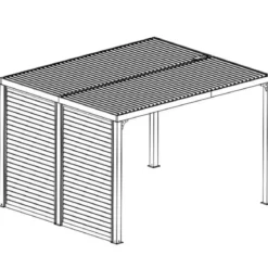 Veneziane 2 Pannelli Effetto Legno per Pergola Bioclimatica Lato 3 m