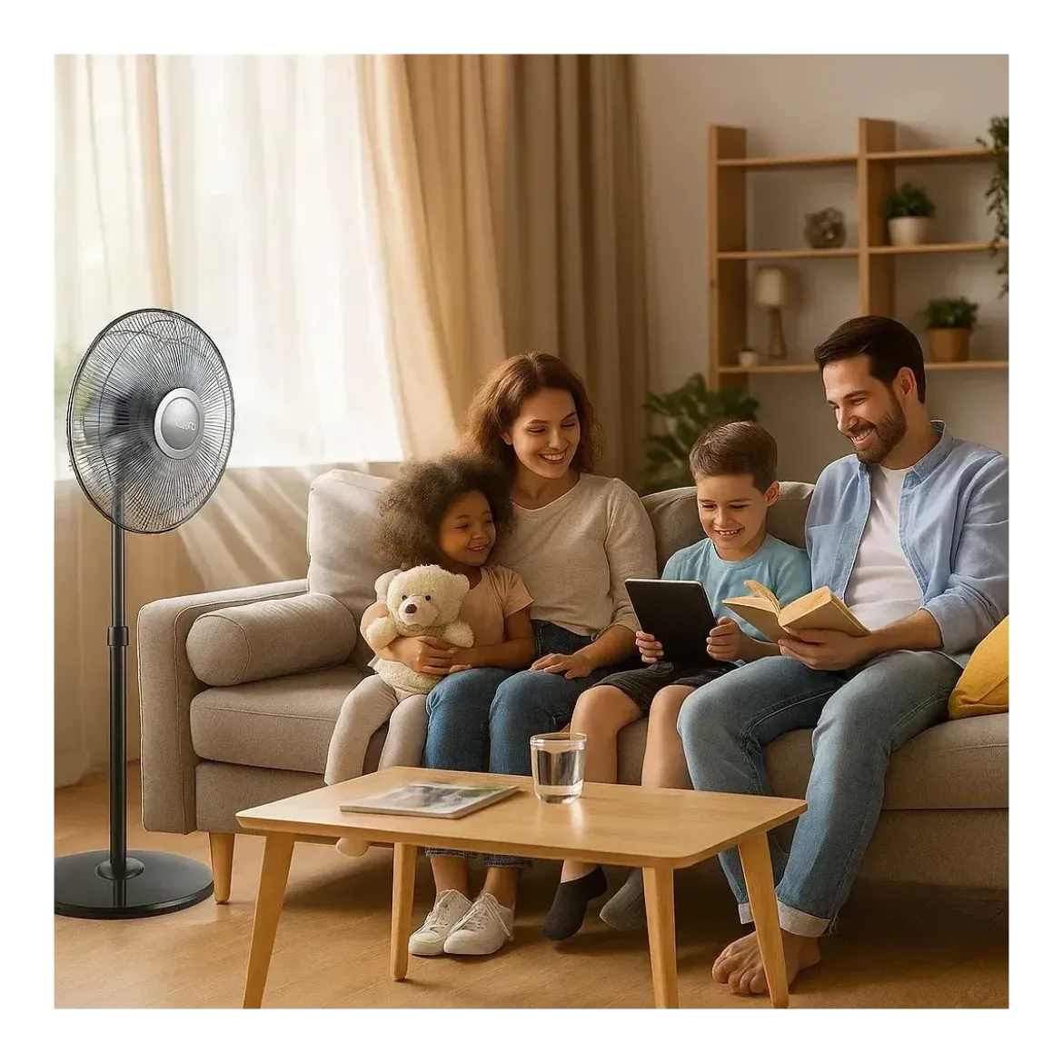 Ventilatore da Pavimento con Display Touch 3 Velocità Regolabile