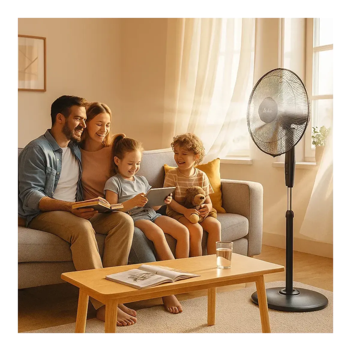 Ventilatore da Pavimento con Display Touch 3 Velocità Regolabile