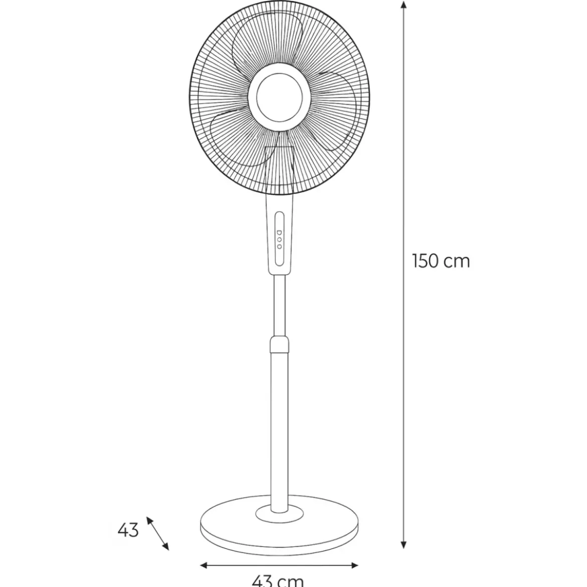 Ventilatore da Pavimento con Display Touch 3 Velocità Regolabile