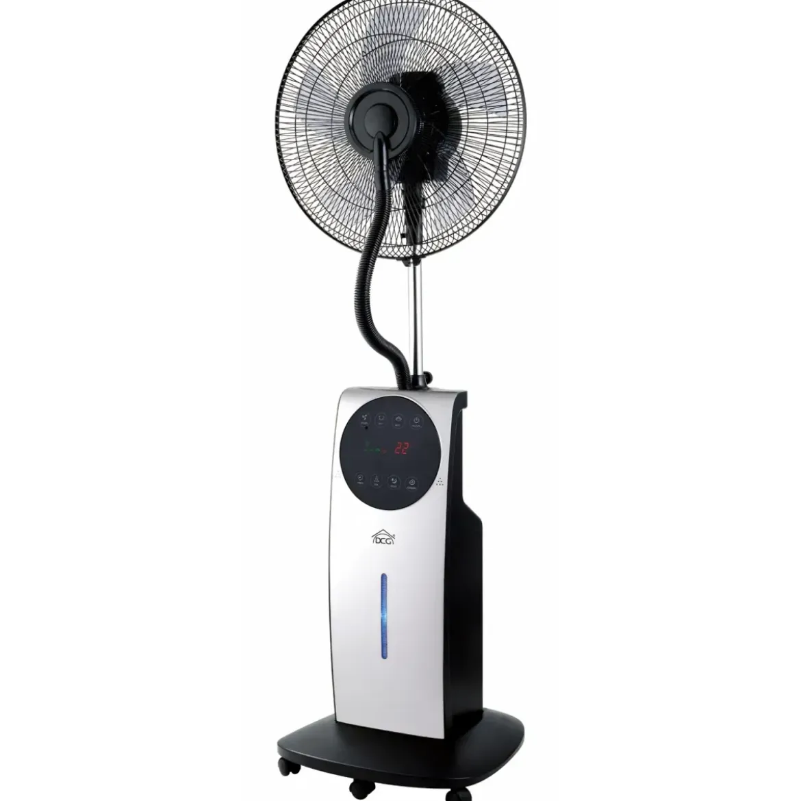 Ventilatore da Pavimento Nebulizzatore DCG 90W 5 Pale 3,1L Grigio
