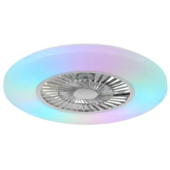 Ventilatore da Soffitto con Argento Bianco 60 cm LED RGB Telecomando
