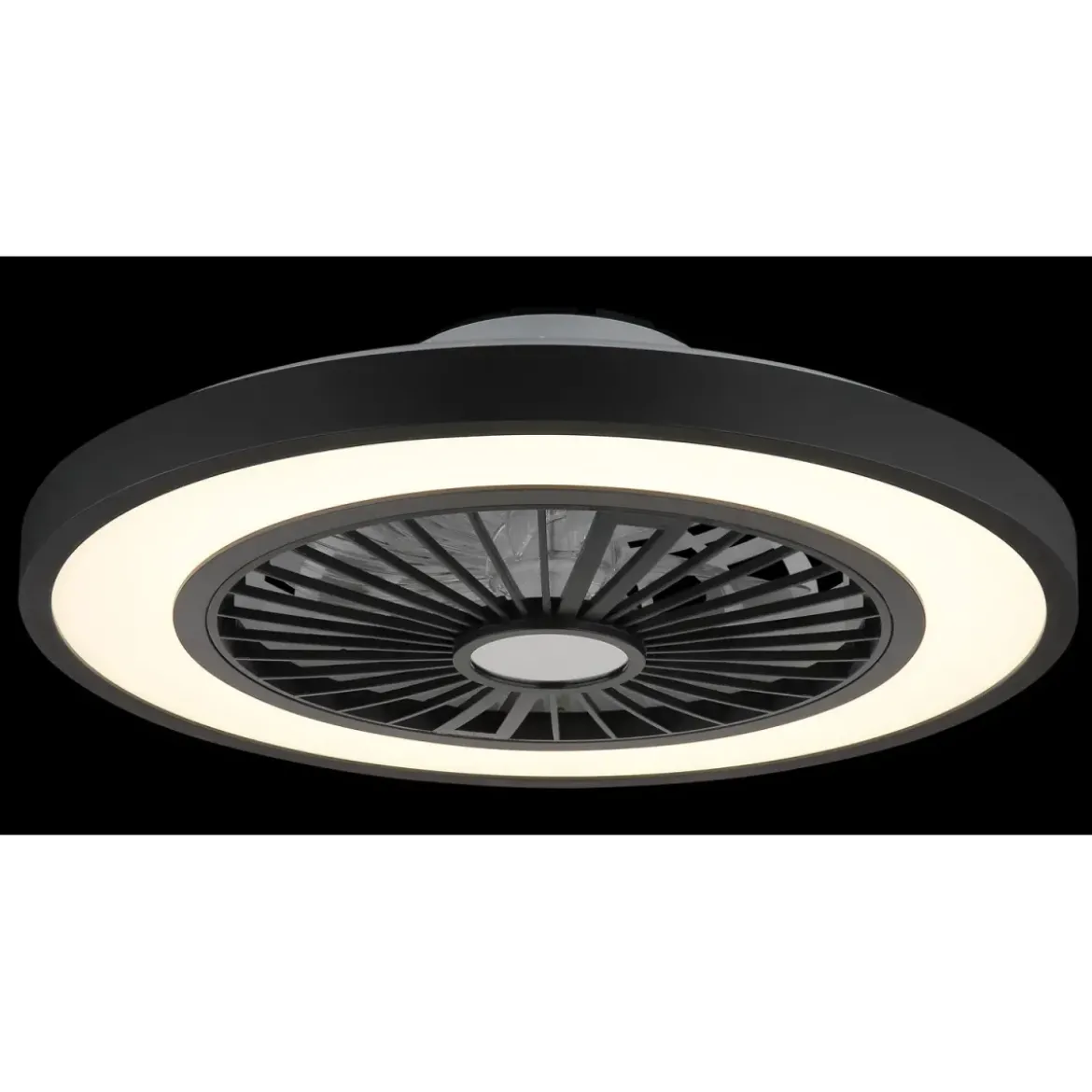 Ventilatore da Soffitto con Luce 54 cm Nero Telecomando Luce Notturna